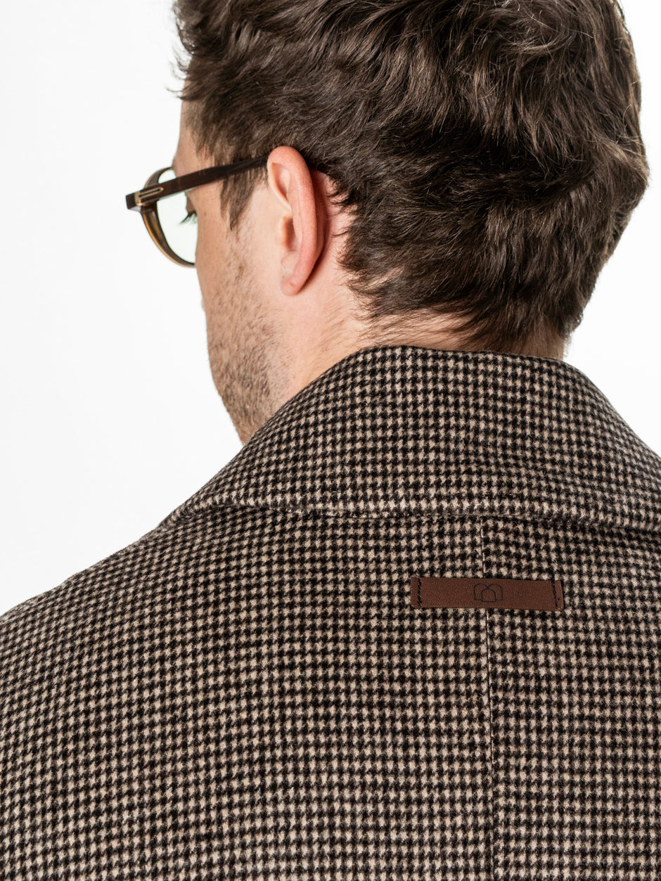 Palton Maro Houndstooth Barbati Relaxed Fit 100% Lana BMan0008 (11)