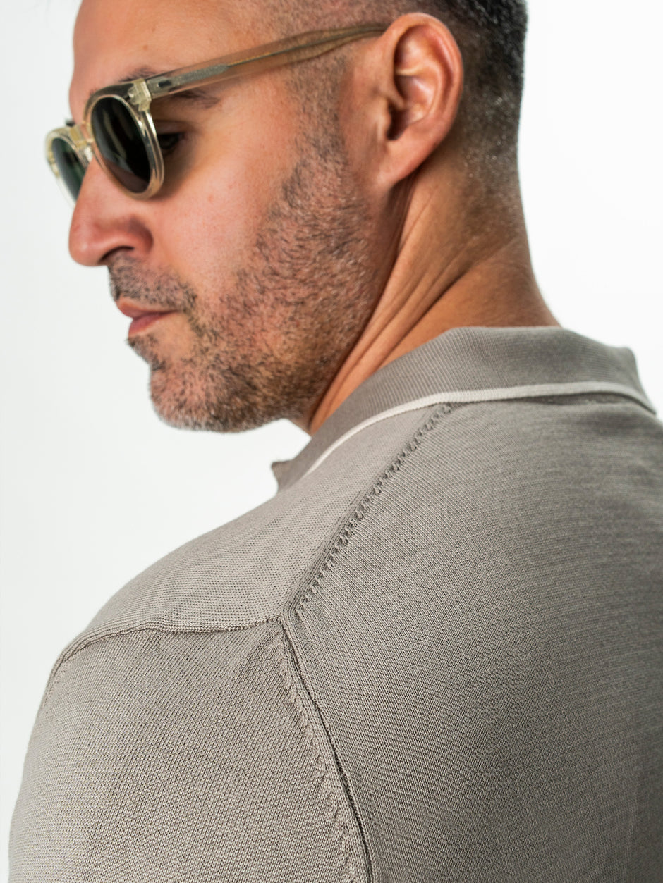 Pulover Polo Barbati Verde Olive Din Bumbac Natural BMan0031 (8)