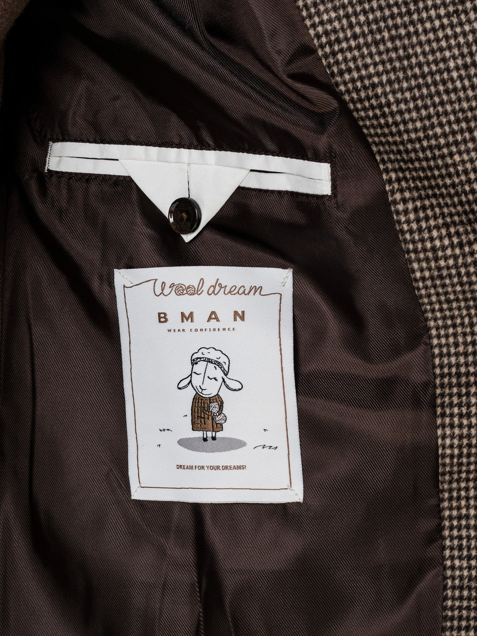 Palton Maro Houndstooth Barbati Relaxed Fit 100% Lana BMan0008 (12)