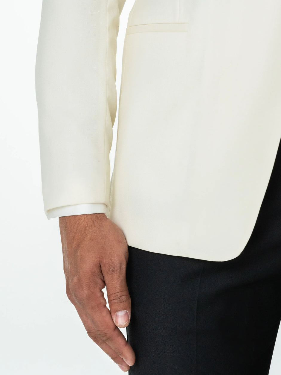 Costum Barbati Ceremonie Smoking Crem Lana Vitale Barberis Super110 BMan341 (8)