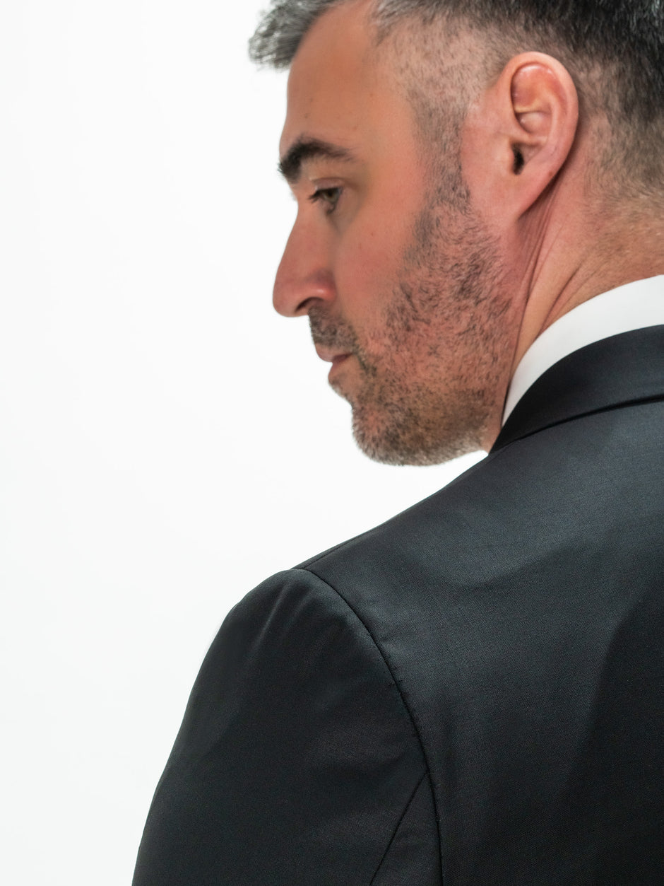 Costum Bărbați Negru 100% Lana Vitale Barberis BMan0042 (9)