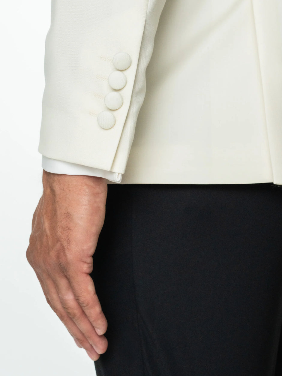 Costum Barbati Ceremonie Smoking Crem Lana Vitale Barberis Super110 BMan341 (9)