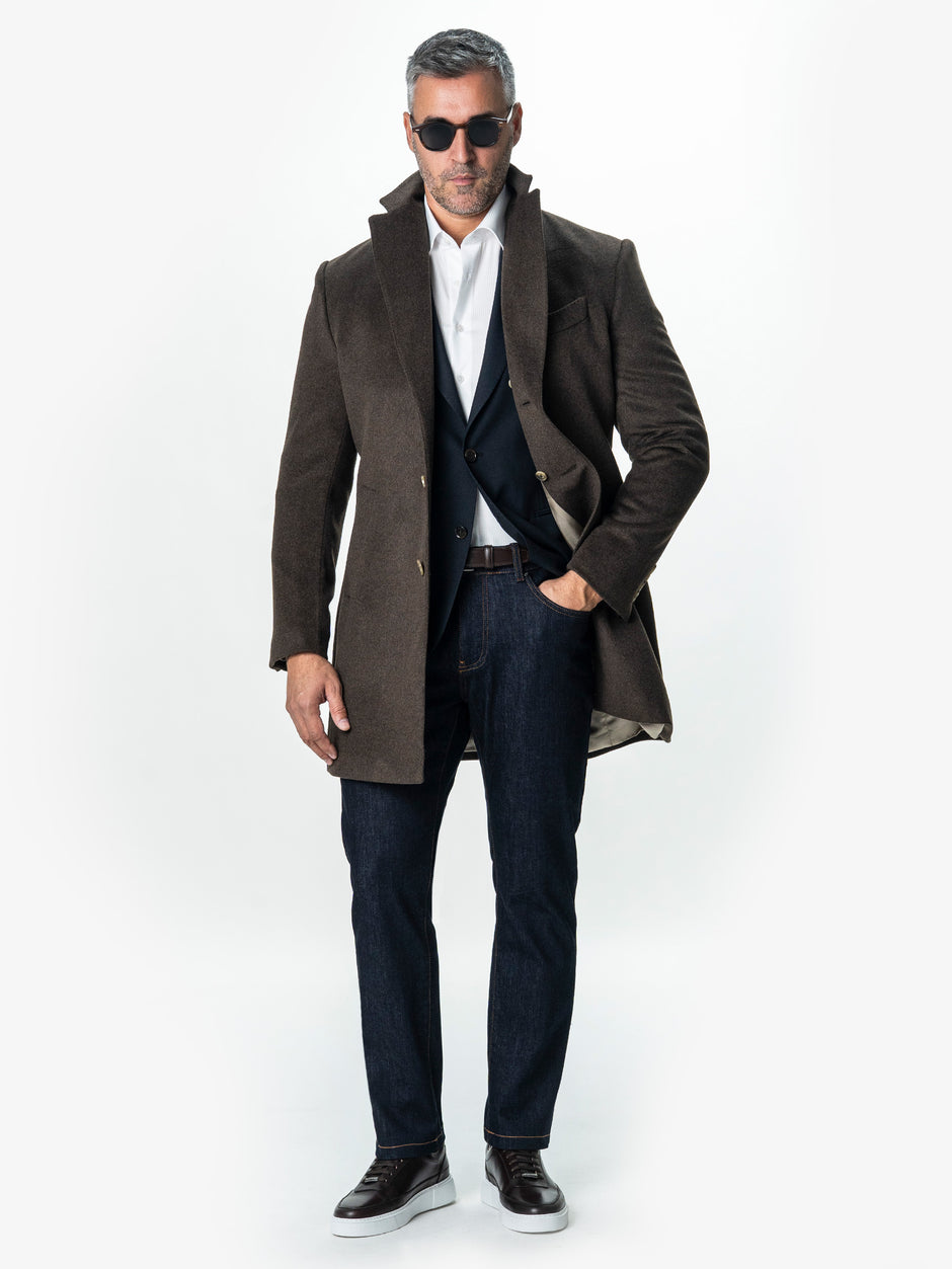 Sacou Casual Barbati Bleumarin Imprimeu Twill Din Lana Sarto BMan0037 (2)