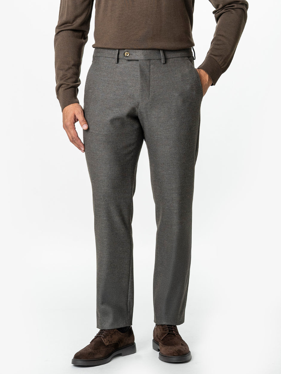 Pantaloni Bej Barbati Office Stretch Relax Fit BMan0001 (2)