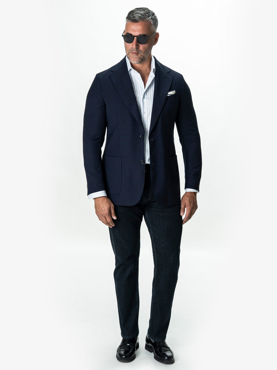 Sacou Barbati Bleumarin Vitale Barberis Super 110's Oxford BMan0101 (6)