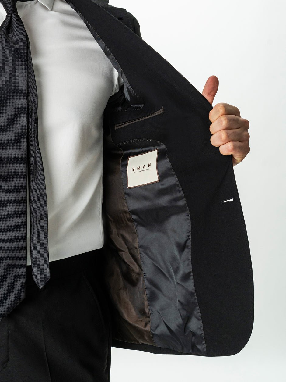 Costum Barbati Elegant Negru Impermeabil si Nesifonabil BMan0065 (9)