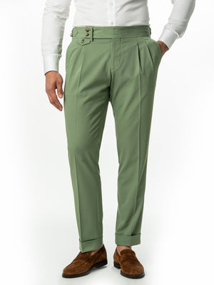 Pantaloni Cu Pense Barbati Gurkha Verde Maslin BMan707