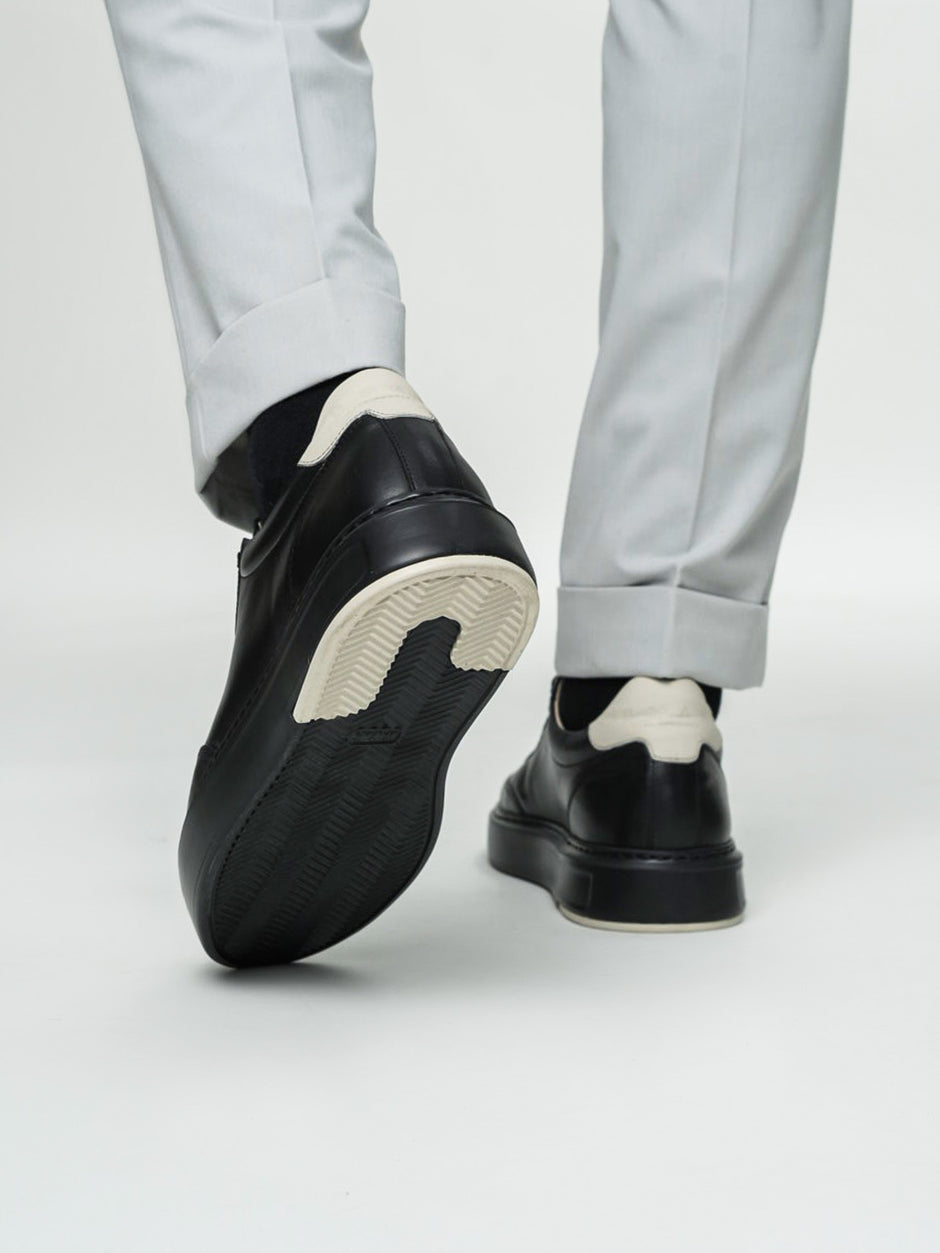 Pantofi Casual Barbati Sneakers Negri 100% Piele Naturala BMan0397 (10)