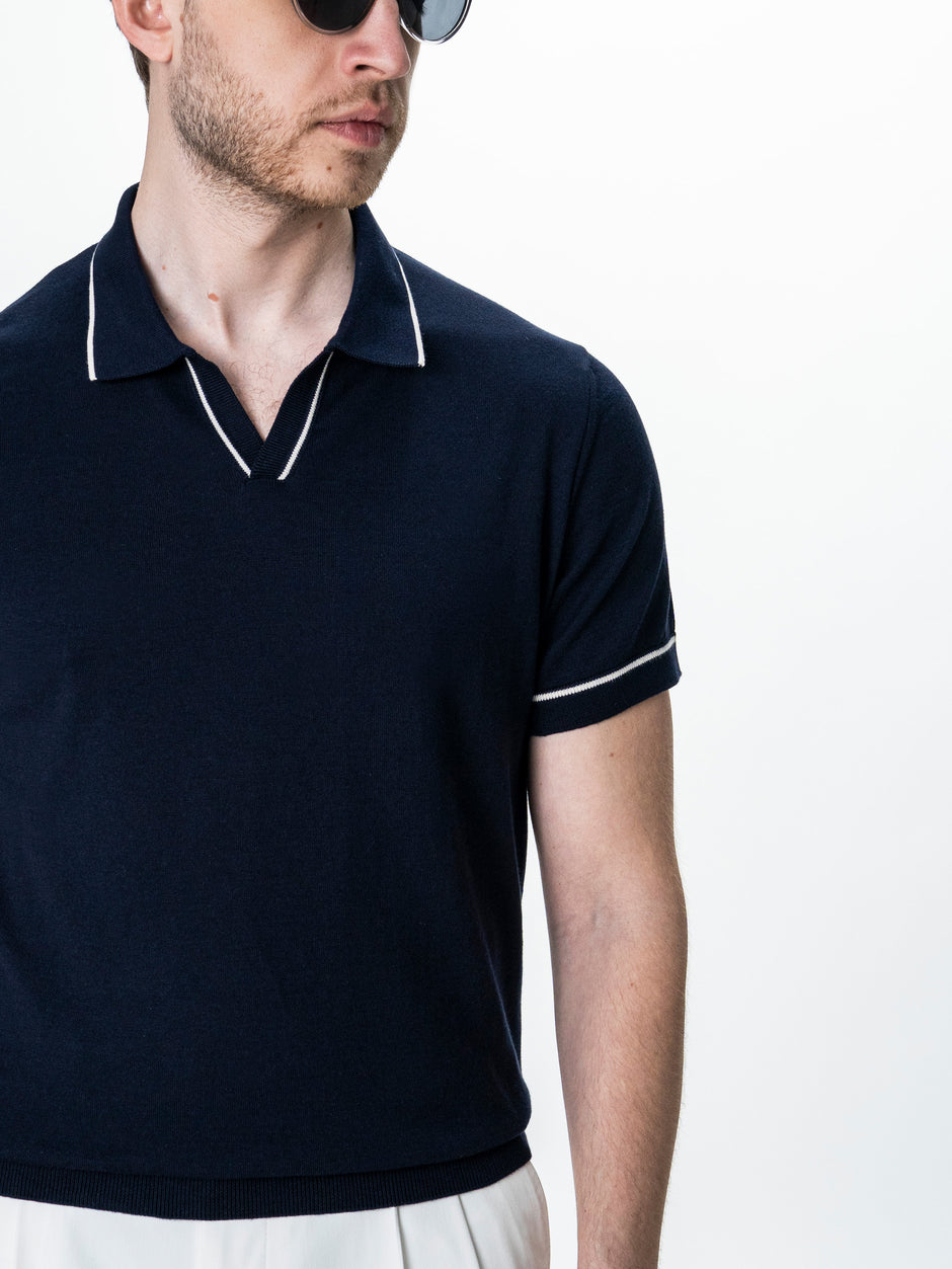 Tricou Polo Barbati Bleumarin 100% Bumbac BMan0105 (7)