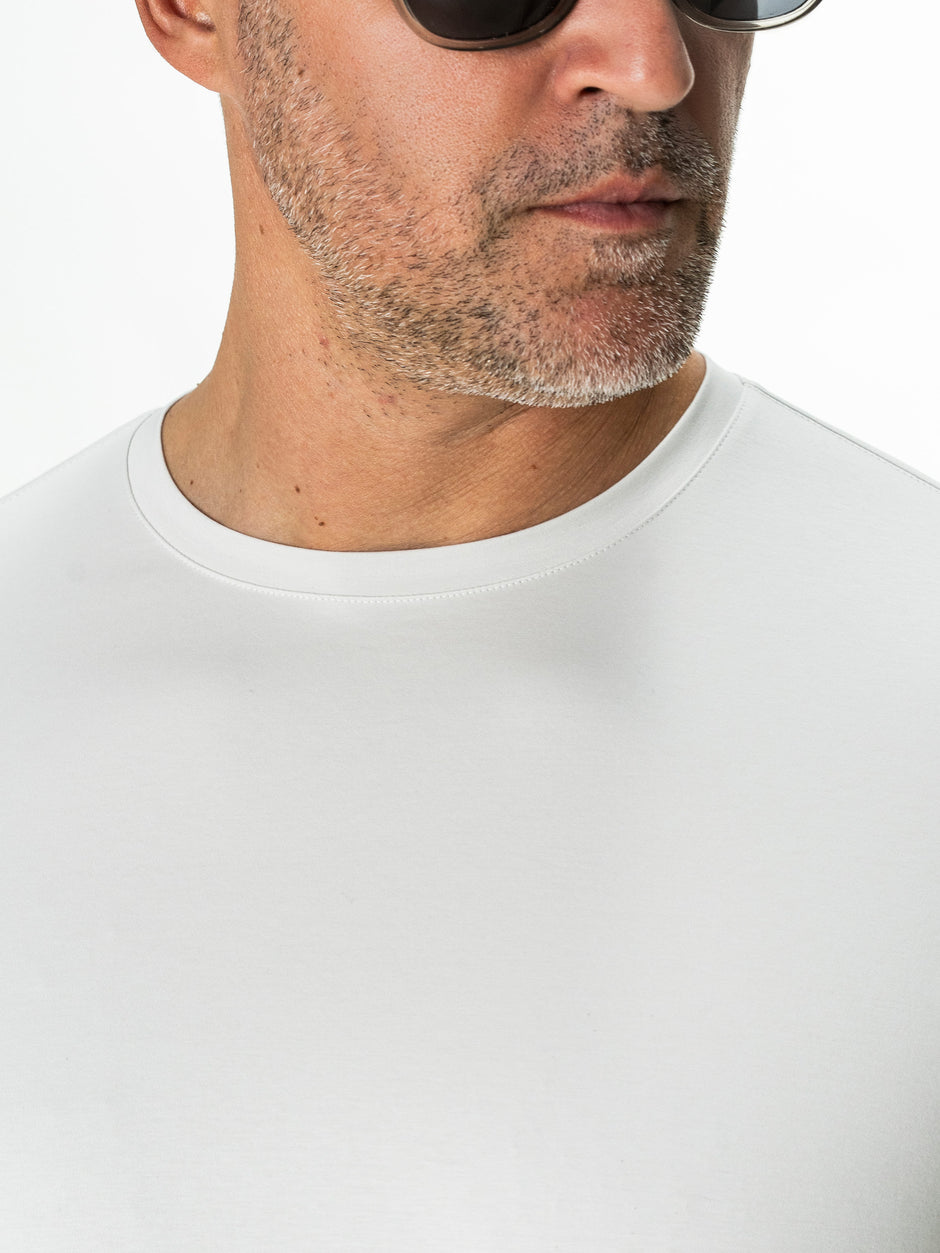 Tricou Barbati Gri Deschis 100% Bumbac Egiptean Dublu Mercerizat BMan278 (4)