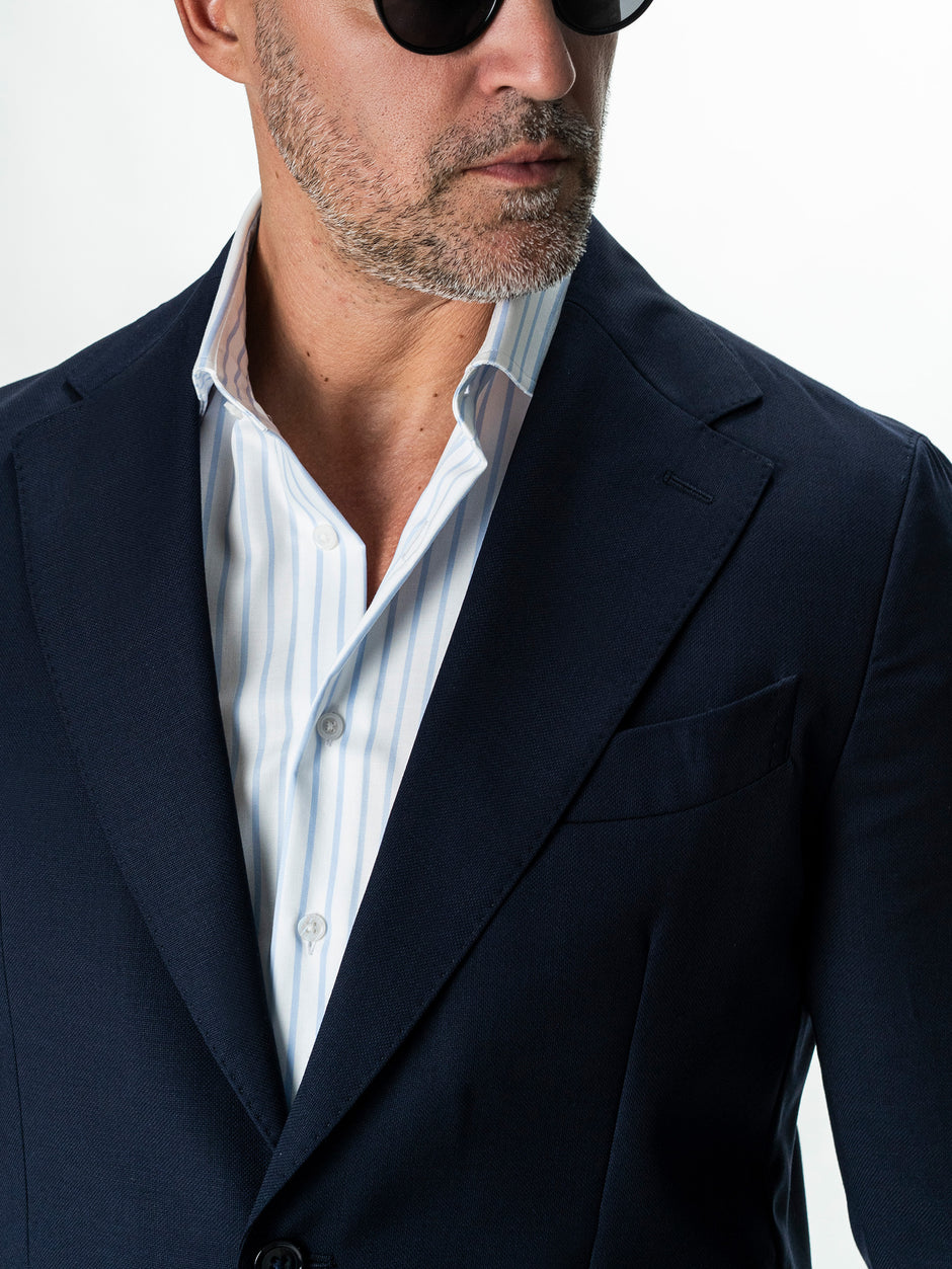 Sacou Barbati Bleumarin Vitale Barberis Super 110's Oxford BMan0101 (4)