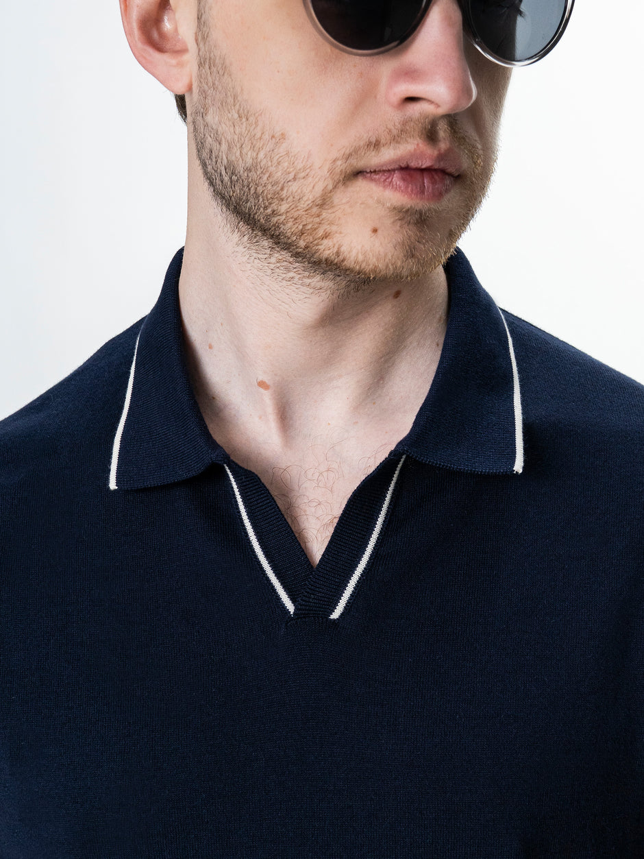 Tricou Polo Barbati Bleumarin 100% Bumbac BMan0105 (2)