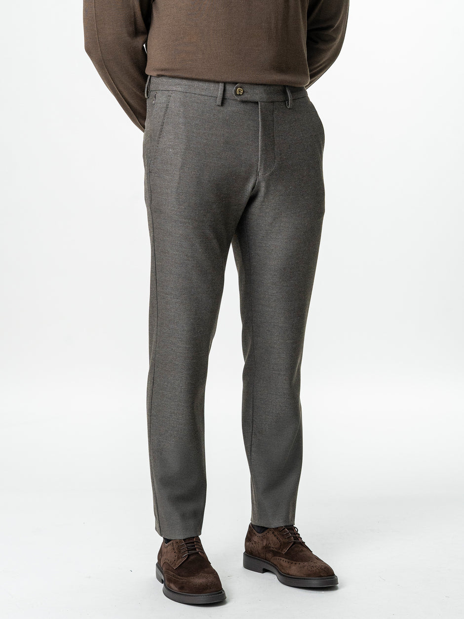 Pantaloni Bej Barbati Office Stretch Relax Fit BMan0001 (6)