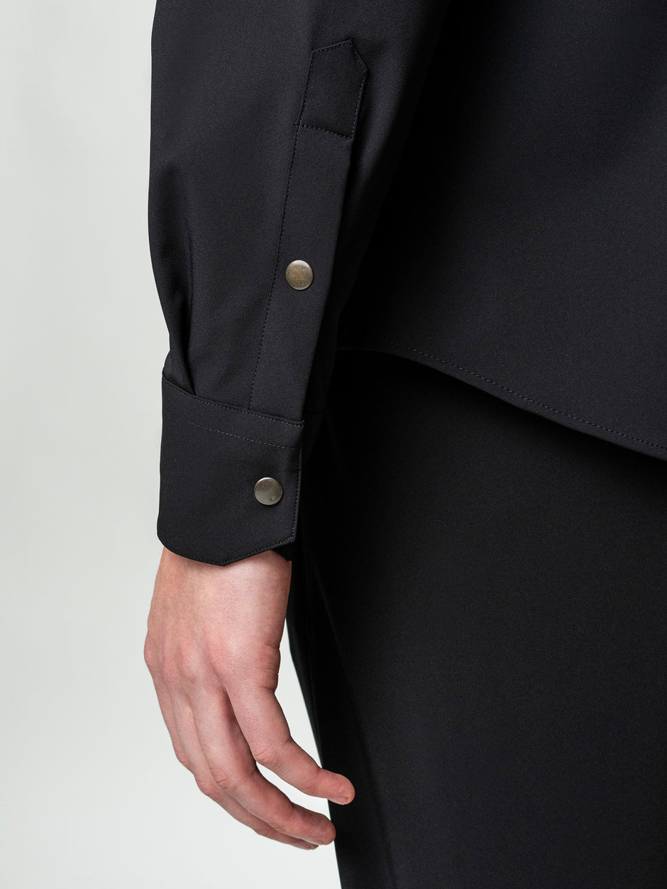 Camasa Tip Jacheta Neagra Din Spandex BMan0061 (7)
