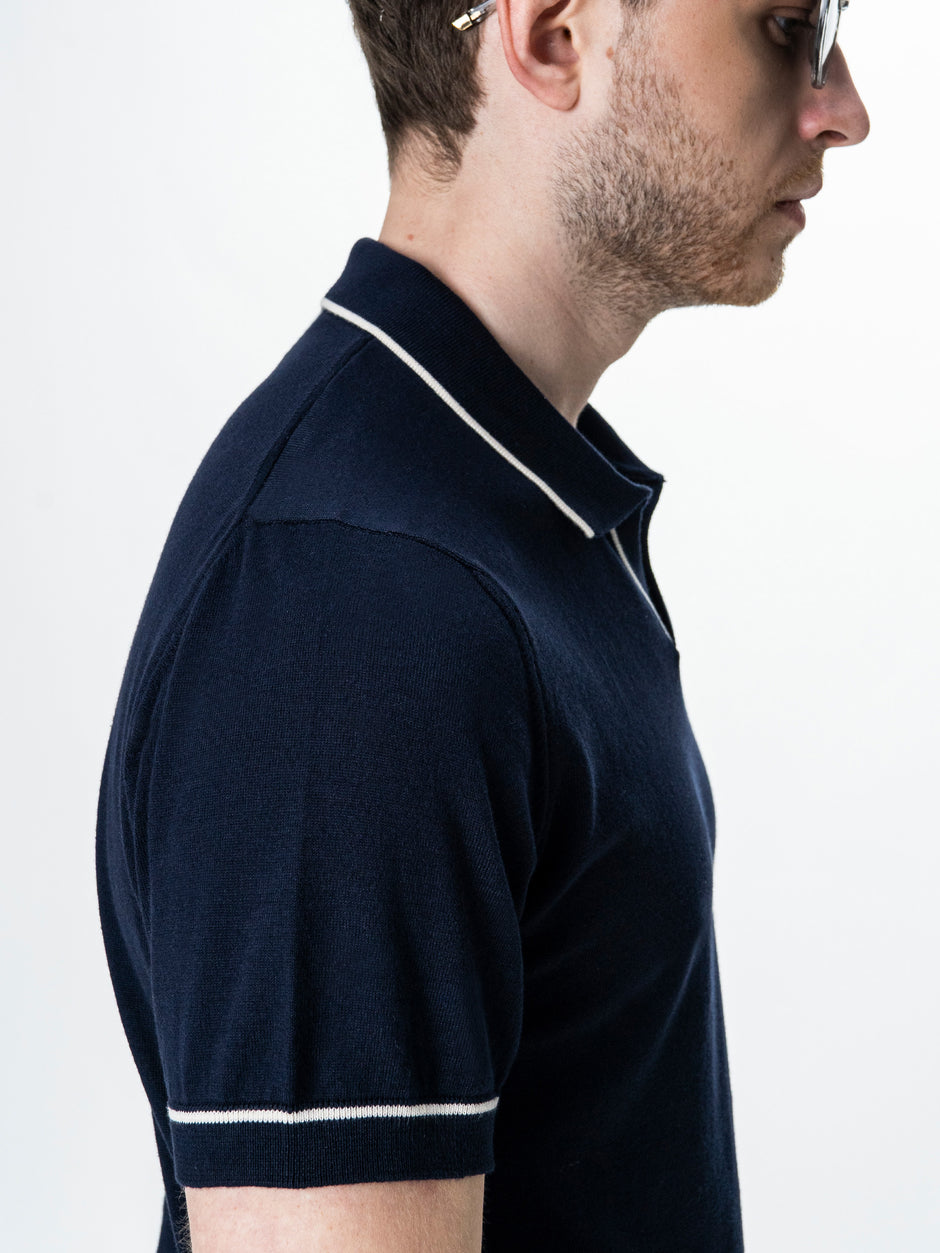 Tricou Polo Barbati Bleumarin 100% Bumbac BMan0105 (8)