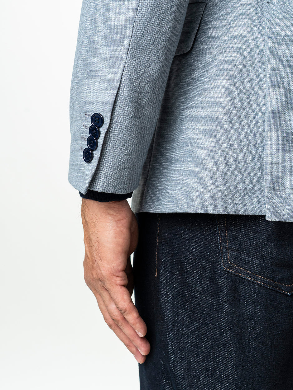 Sacou Barbati Albastru Blue Sky La Doua Randuri BMan0052 (7)