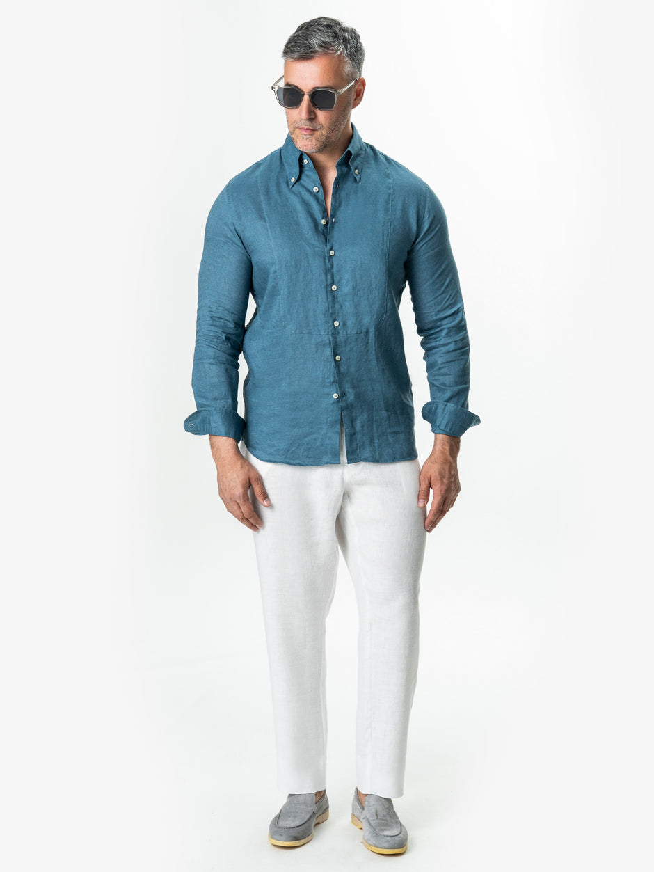 Camasa Barbati Albastru Marine 100% In Natural BMan0068 (7)