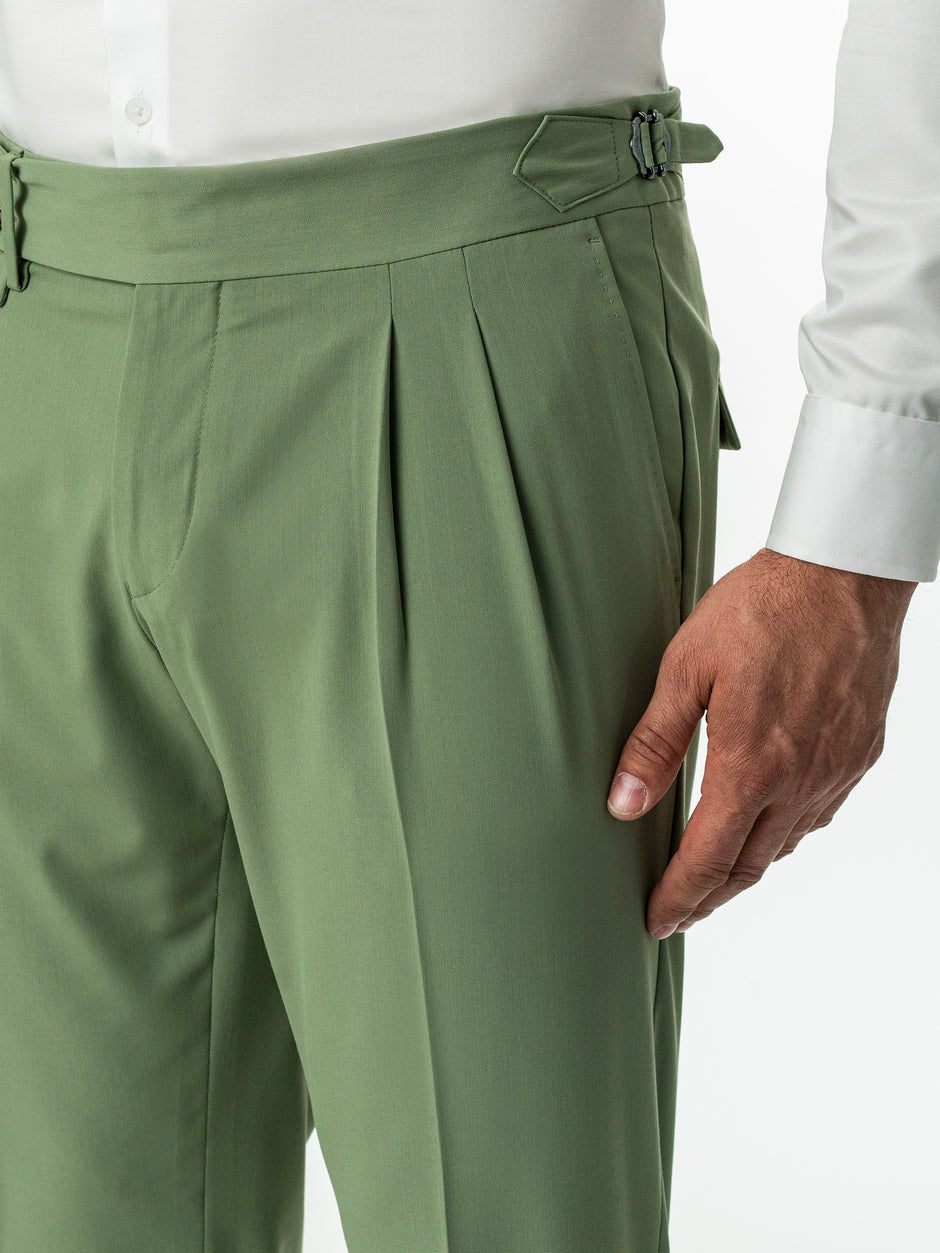 Pantaloni Cu Pense Barbati Gurkha Verde Maslin BMan707 (6)