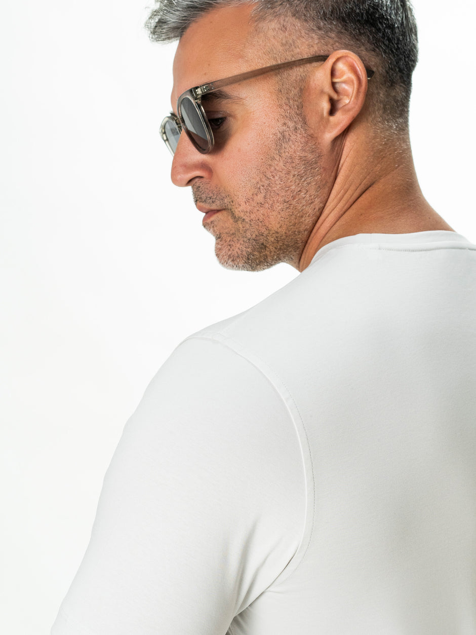 Tricou Barbati Gri Deschis 100% Bumbac Egiptean Dublu Mercerizat BMan278 (7)