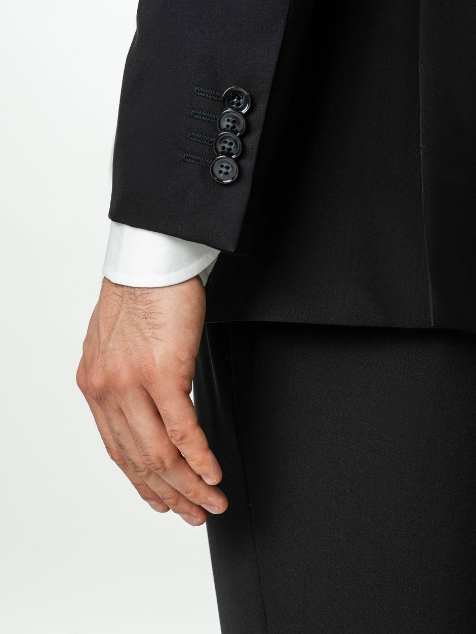 Costum Barbati Elegant Negru Impermeabil si Nesifonabil BMan0065 (8)
