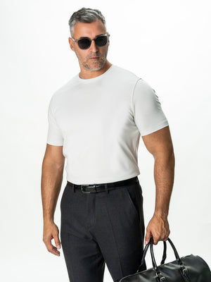 Tricou Barbati Gri Deschis 100% Bumbac Egiptean Dublu Mercerizat BMan278