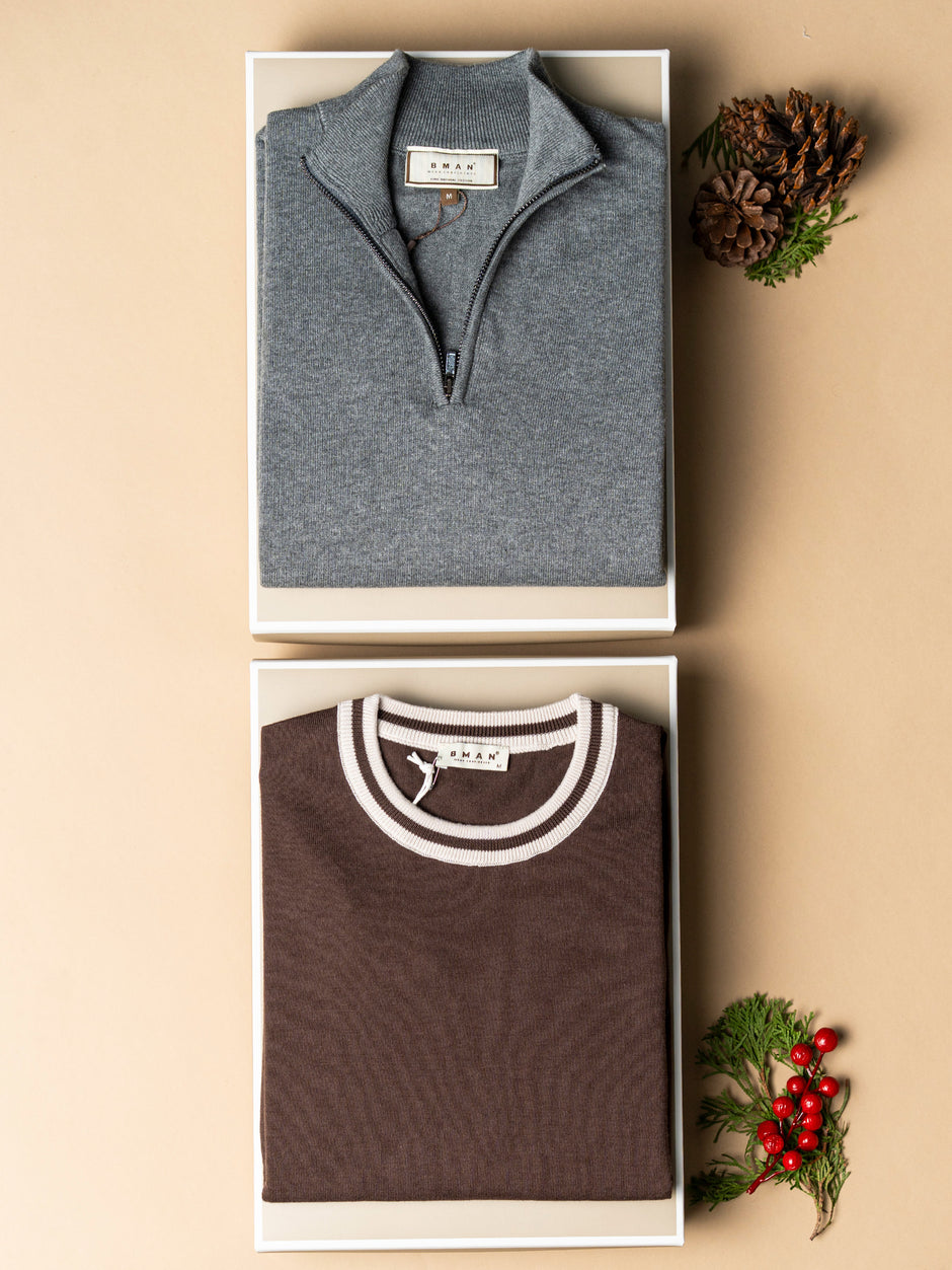 Pachet Cadou Barbati Pulover Cu Tricou Bman0052 (1)