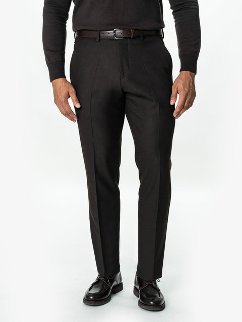 Pantaloni Eleganti Barbati Maro Cafeniu din Lana BMan0110
