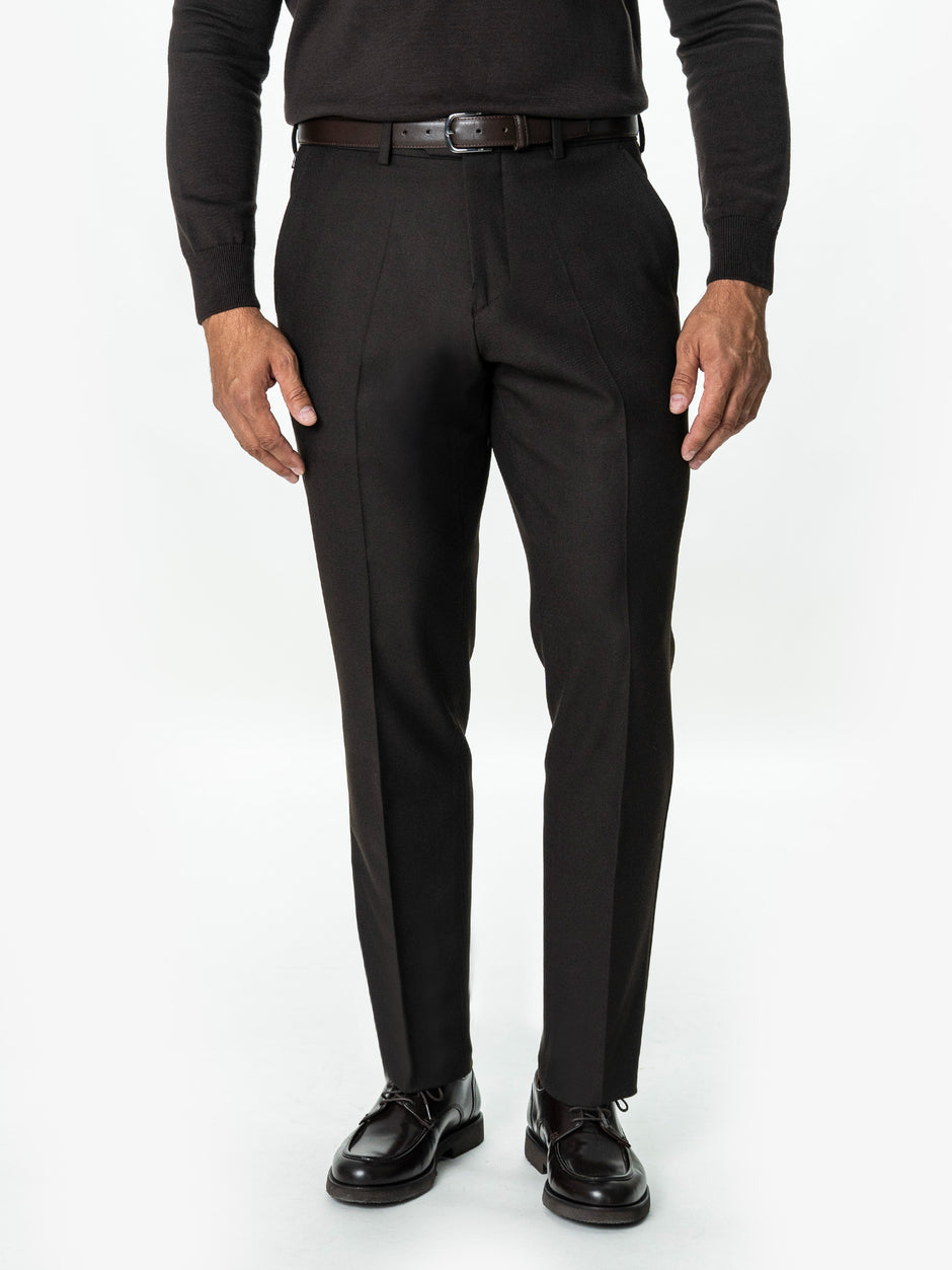 Pantaloni Eleganti Barbati Maro Cafeniu din Lana BMan0110 (1)