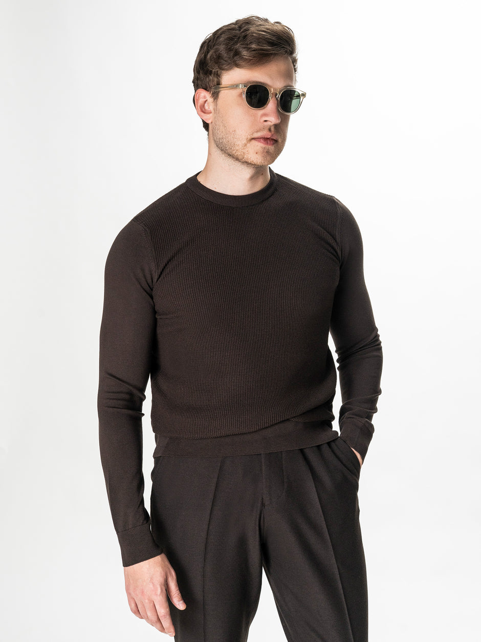Pulover Maro Cafeniu Barbati BMan0101 (1)
