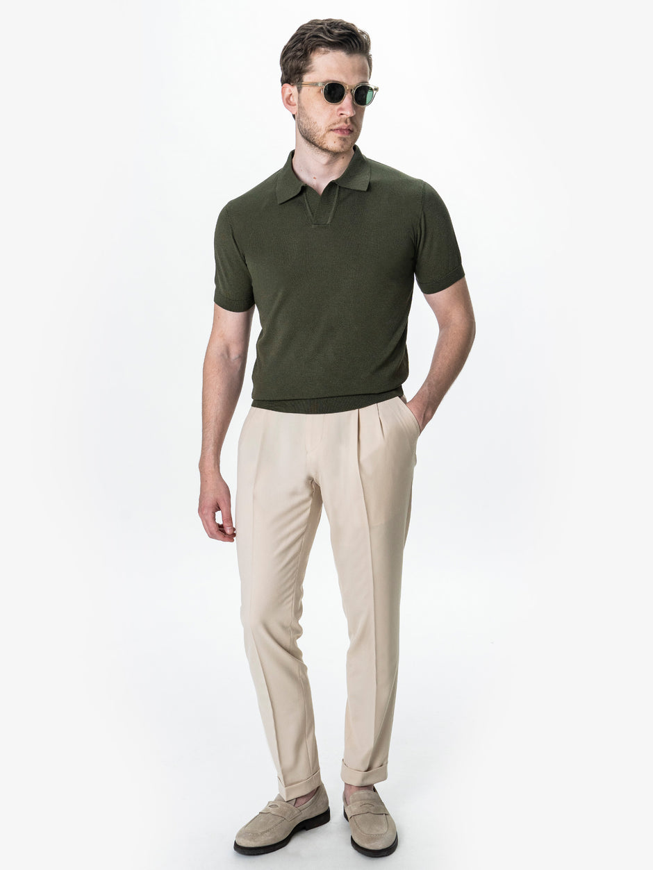 Tricou Polo Barbati Rayon Verde Kaki BMan0100 (6)