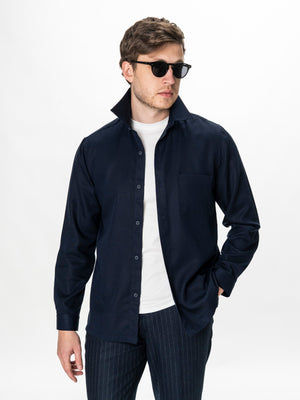 Camasa Barbati Bleumarin Inchis din 100% Bumbac Relaxed Fit BMan0407