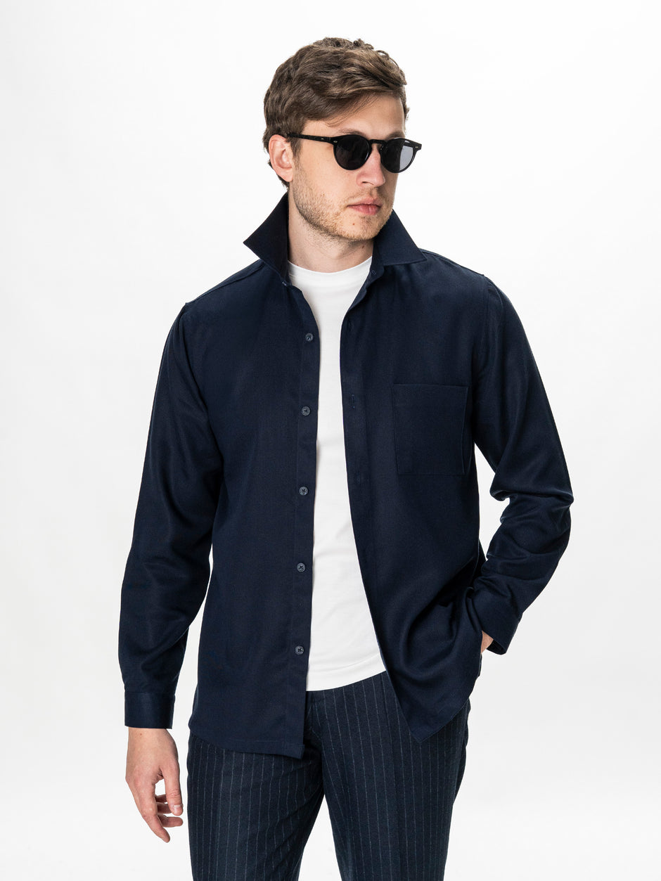 Camasa Barbati Bleumarin Inchis din 100% Bumbac Relaxed Fit BMan0407 (1)
