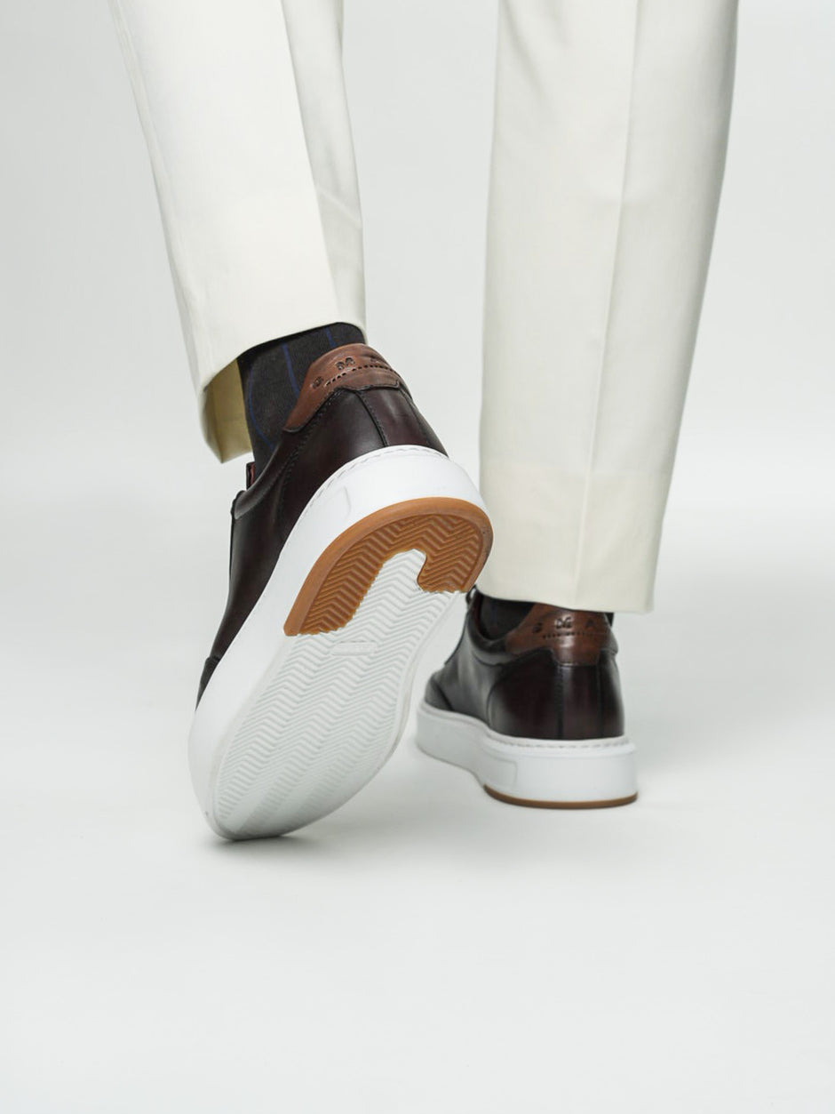 Pantofi Casual Barbati Sneakers Maro Cafeniu 100% Piele Naturala BMan0397 (10)