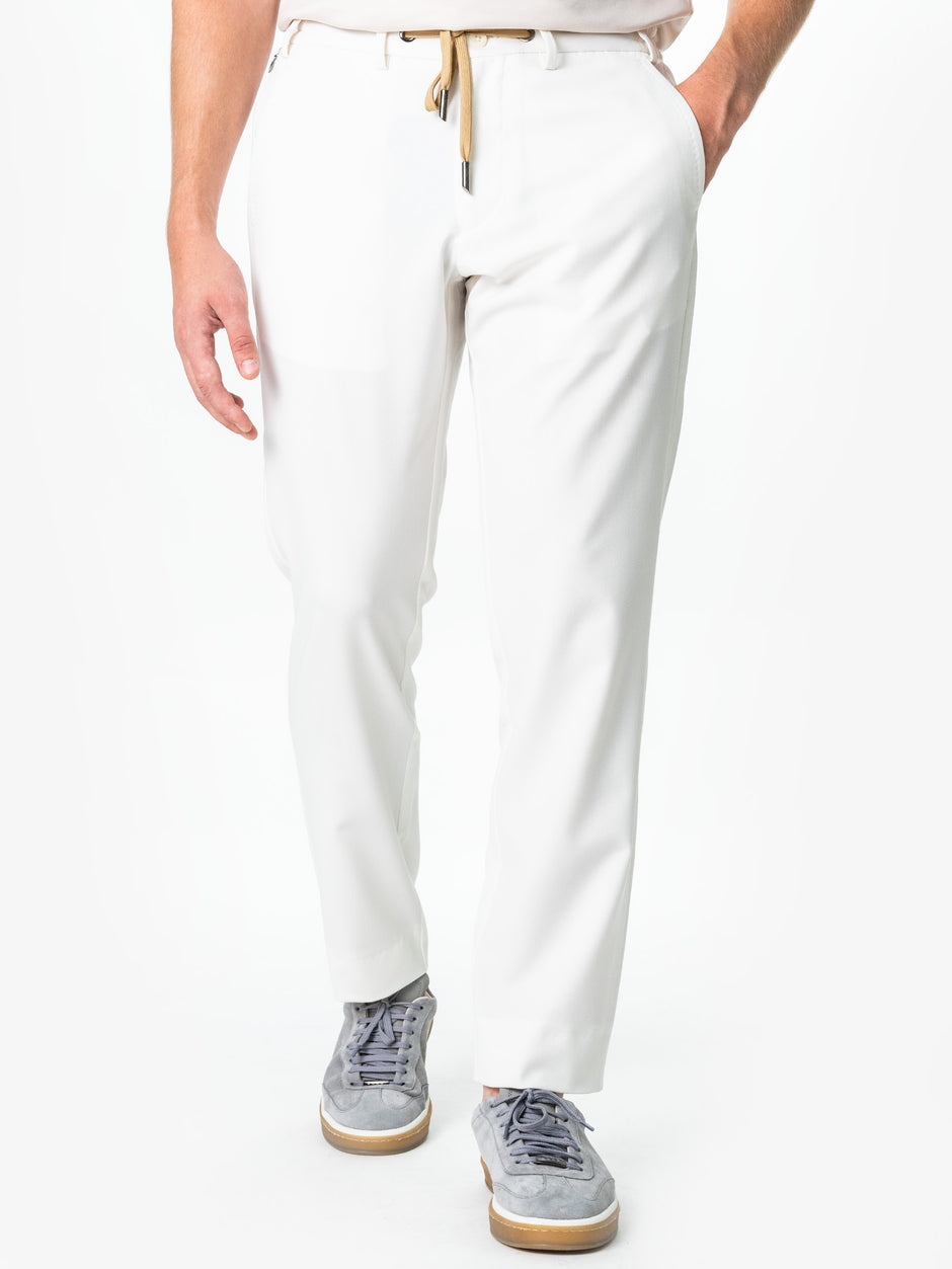Pantaloni Casual Alb Perlat Barbati Bumbac Full Stretch BMan0012 (4)