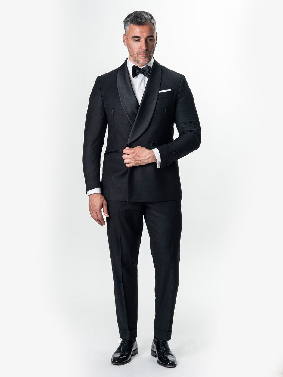 Costum Mire Negru Tip Smoking Ceremonie Lana Sarto BMan0032 (4)
