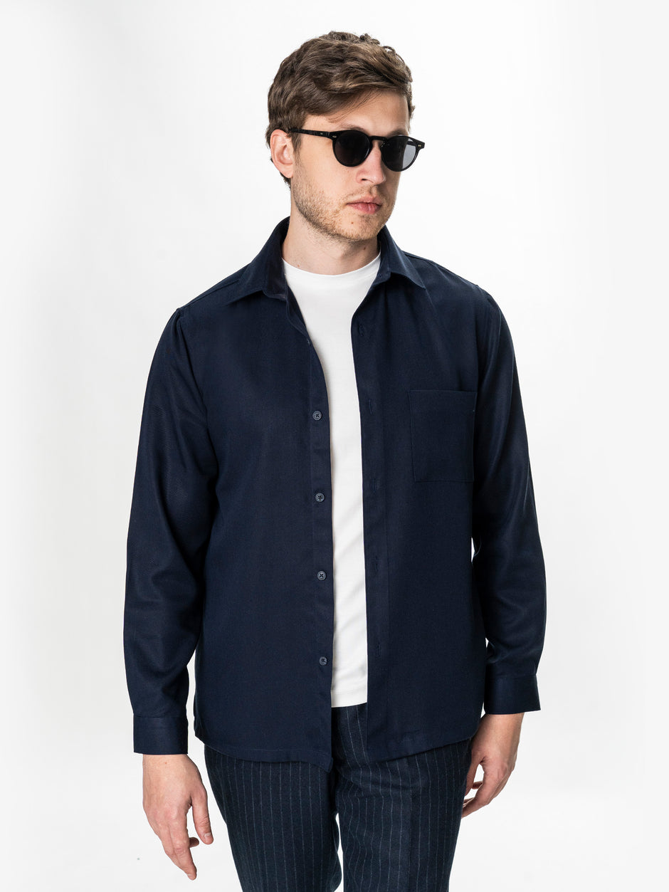 Camasa Barbati Bleumarin Inchis din 100% Bumbac Relaxed Fit BMan0407 (3)
