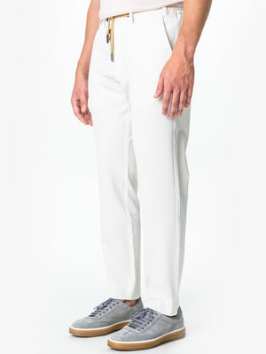 Pantaloni Casual Alb Perlat Barbati Bumbac Full Stretch BMan0012