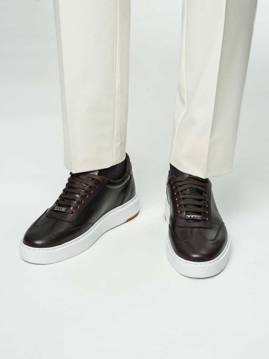 Pantofi Casual Barbati Sneakers Maro Cafeniu 100% Piele Naturala BMan0397 (1)