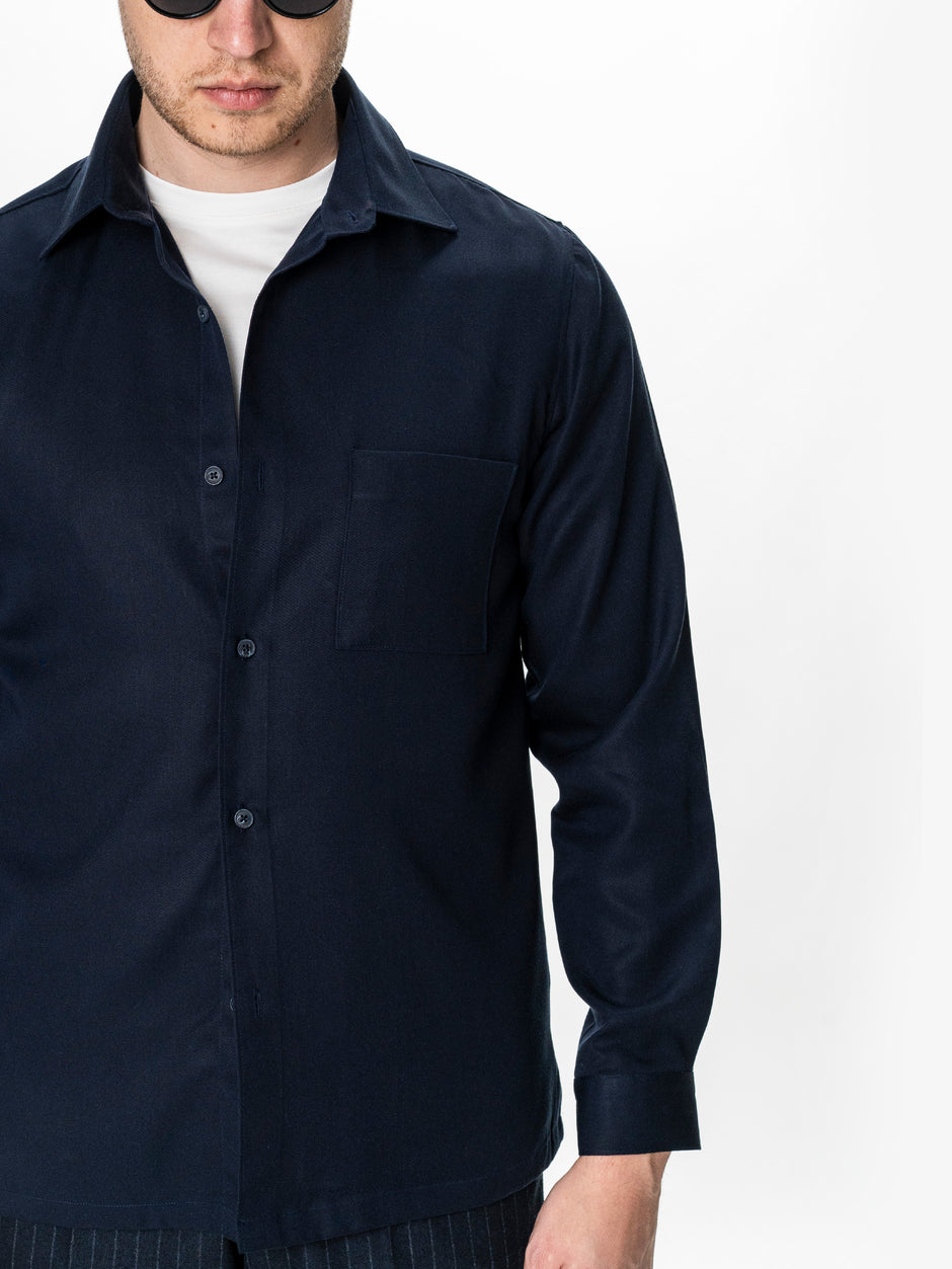 Camasa Barbati Bleumarin Inchis din 100% Bumbac Relaxed Fit BMan0407 (7)
