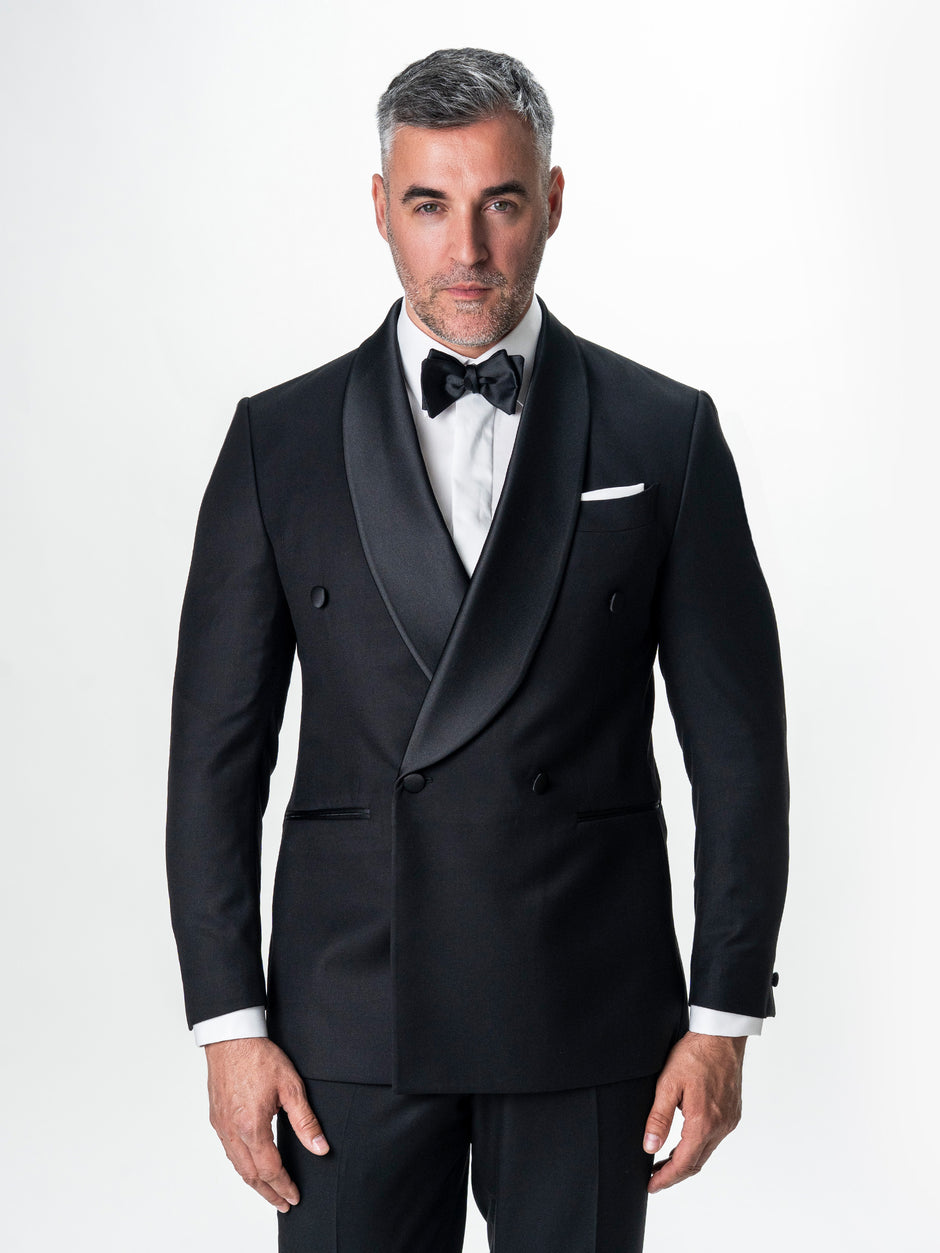 Costum Mire Negru Tip Smoking Ceremonie Lana Sarto BMan0032 (5)
