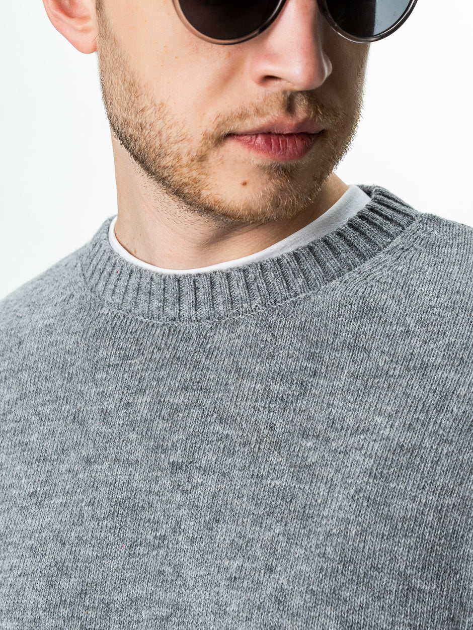 Pulover Barbati Gri Oversize 100% Lana Lambswool BMan0033 (3)