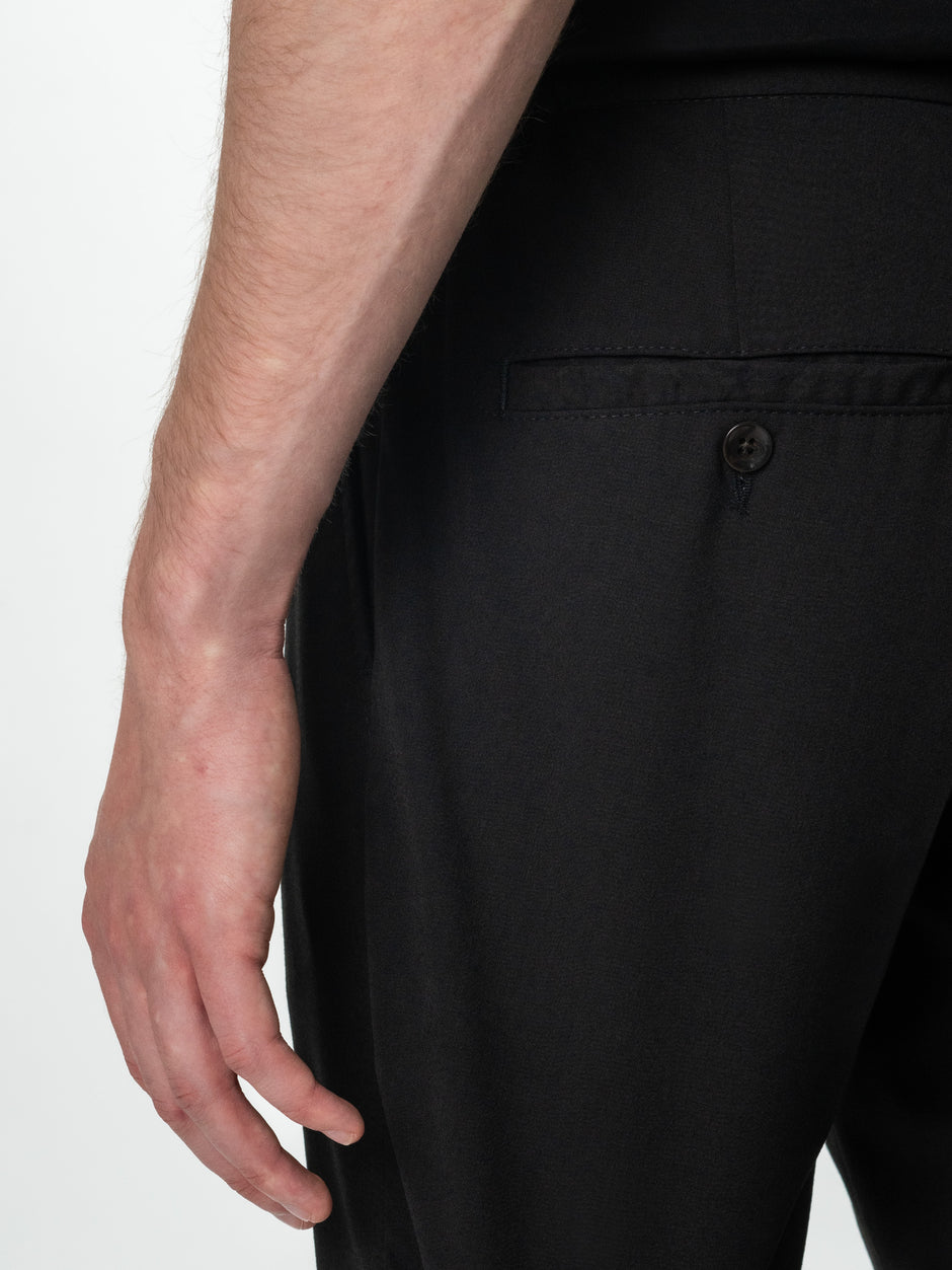 Pantaloni Barbati Negri Casual Din 100% Lana Vitale Barberis BMan0011 (6)
