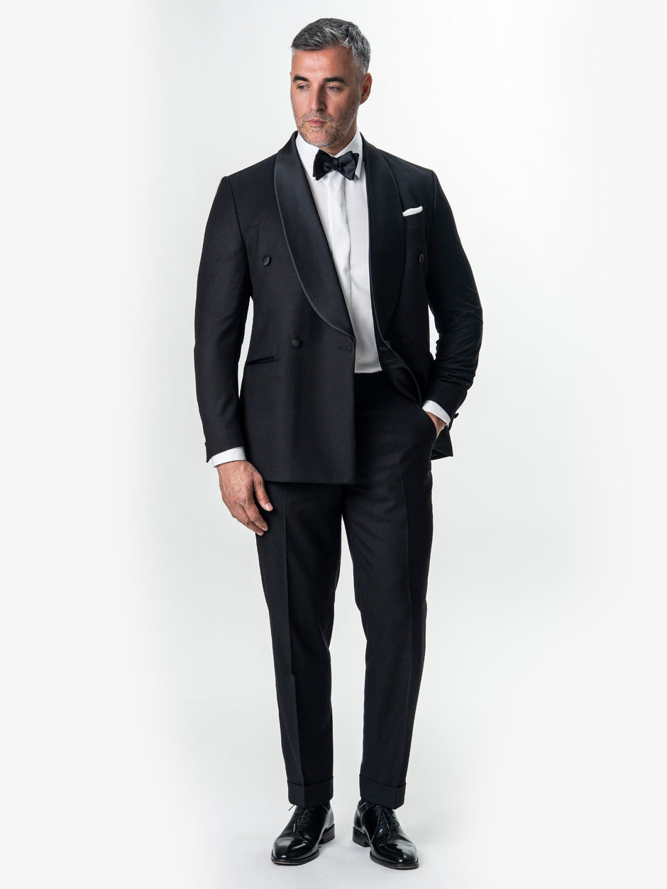 Costum Mire Negru Tip Smoking Ceremonie Lana Sarto BMan0032 (6)