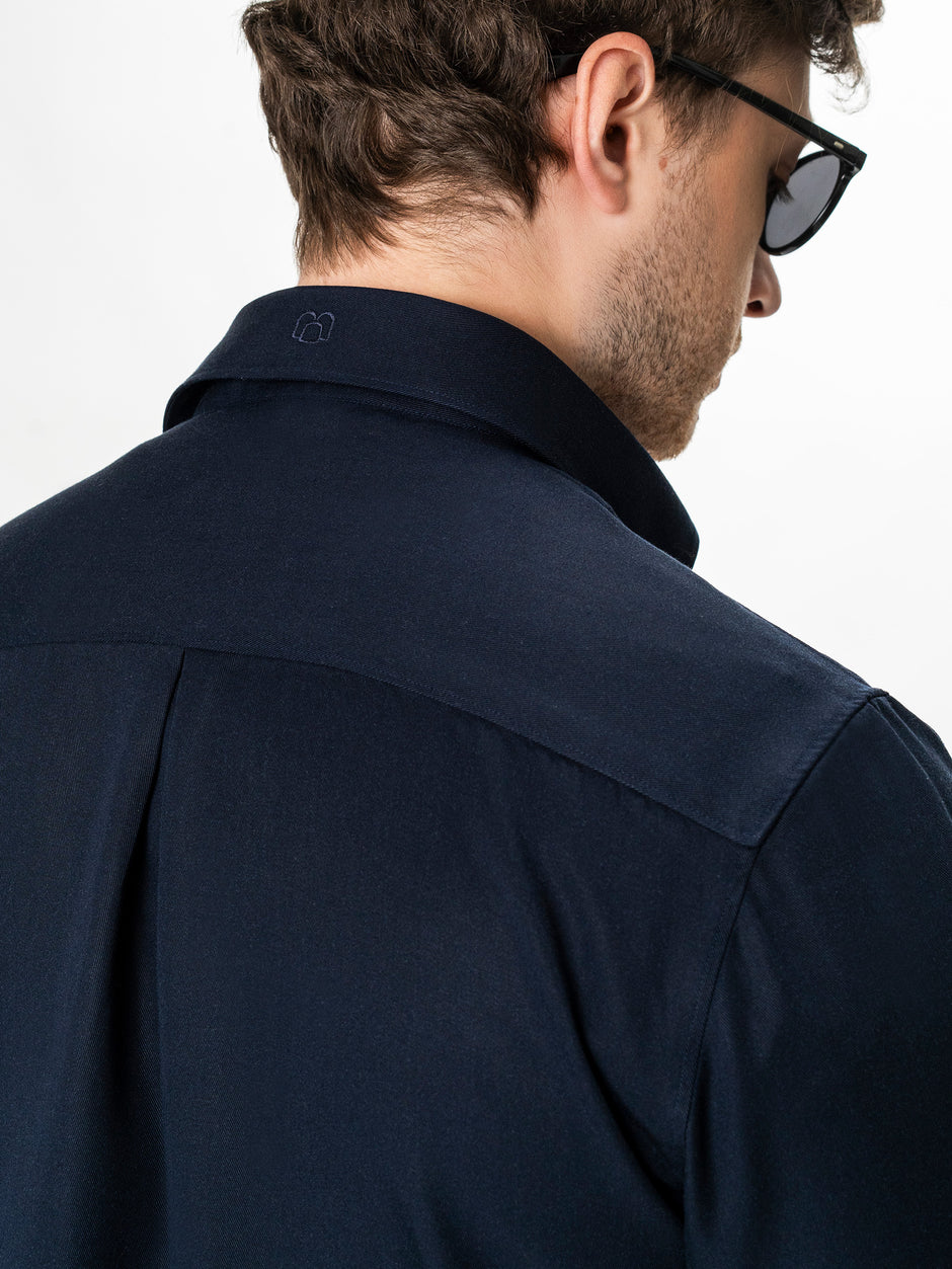 Camasa Barbati Bleumarin Inchis din 100% Bumbac Relaxed Fit BMan0407 (6)