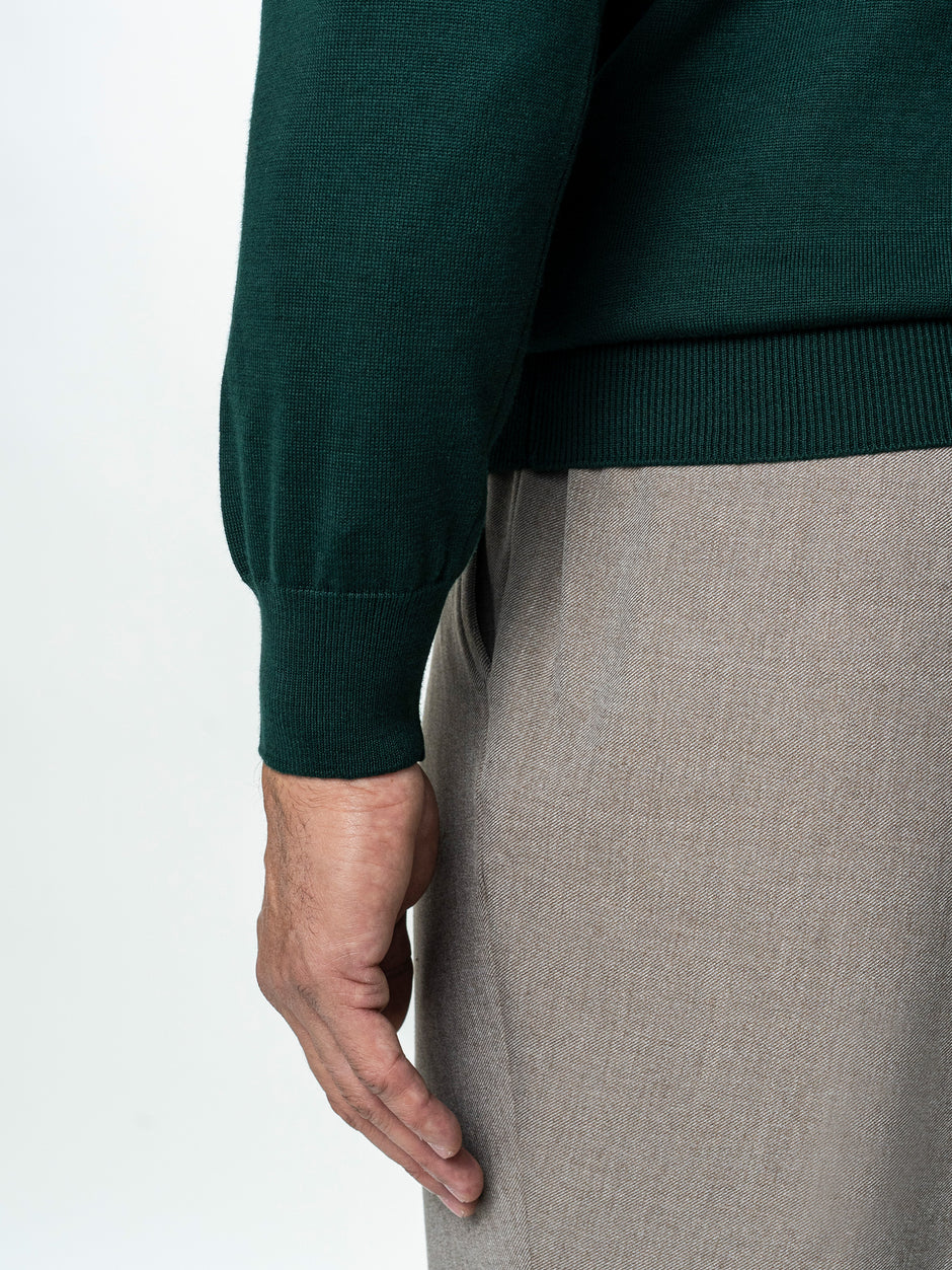 Pulover Barbati Guler Rotund Verde 100% Bumbac BMan0008 (6)