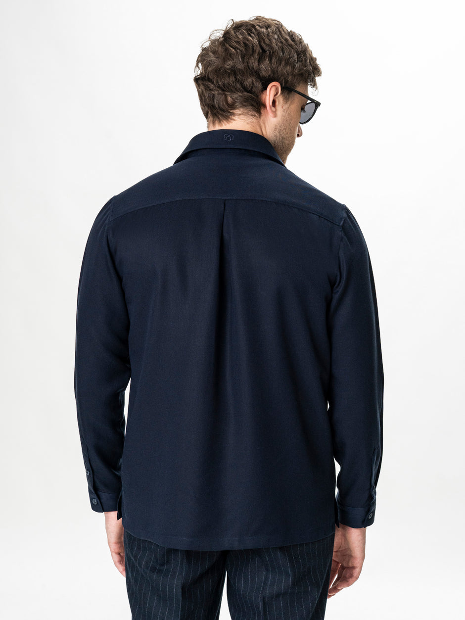 Camasa Barbati Bleumarin Inchis din 100% Bumbac Relaxed Fit BMan0407 (8)