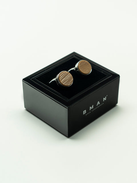 Butoni Argintii cu Piatra Crem BMan137