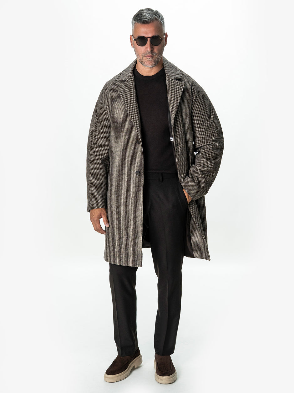 Pantaloni Eleganti Barbati Maro Cafeniu din Lana BMan0110 (2)