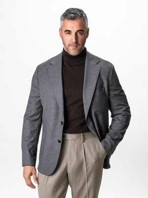 Sacou Smart Casual Gri Inchis Barbati Lana & Bumbac BMan0002