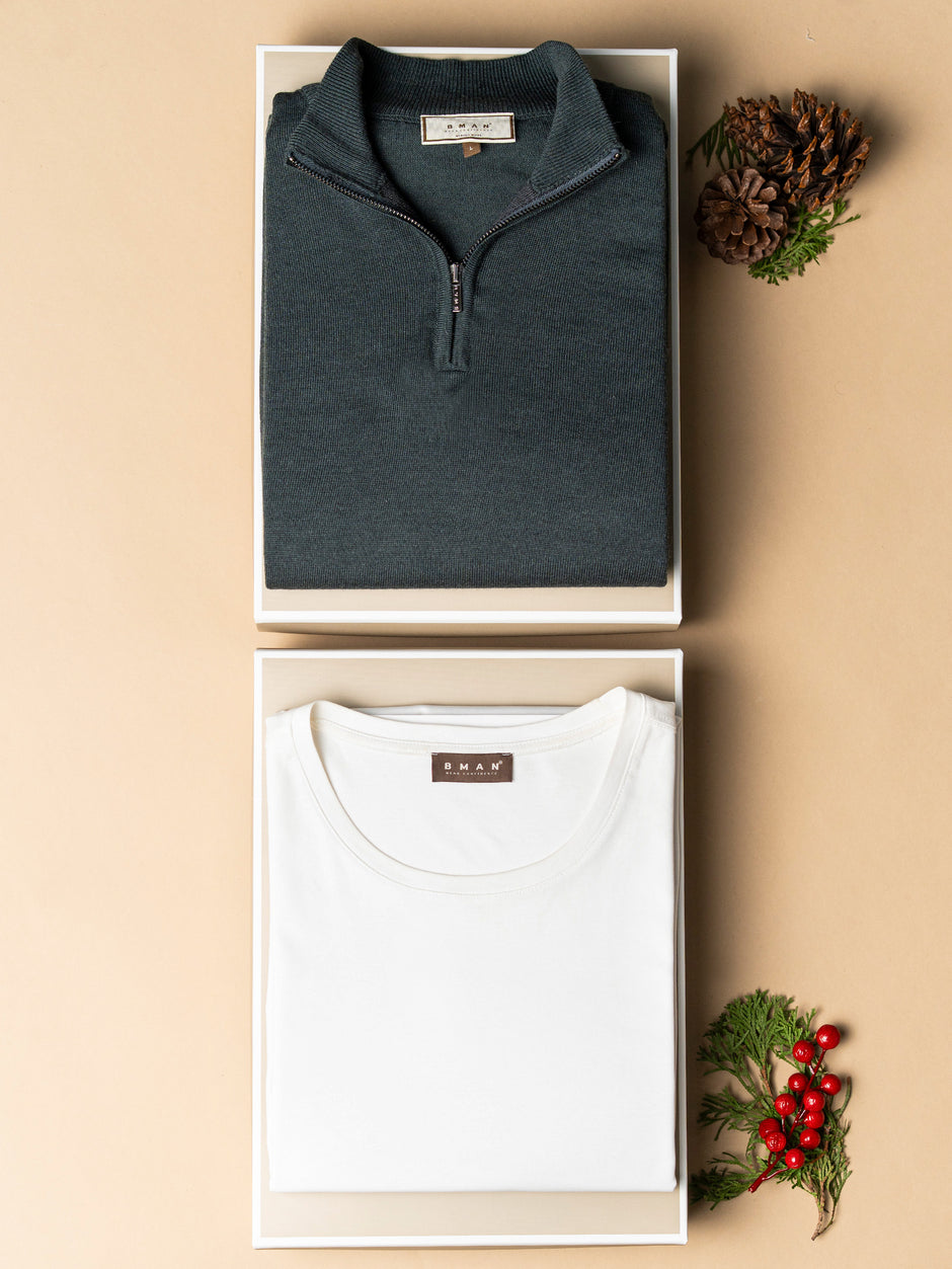 Pachet Cadou Barbati Pulover Cu Tricou Bman0053 (1)